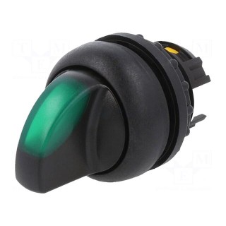 Switch: rotary | 22mm | Stabl.pos: 1 | green | M22-FLED,M22-LED | IP67