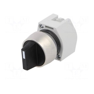Switch: rotary | Stabl.pos: 1 | 22mm | white/black | Illumin: none | IP65