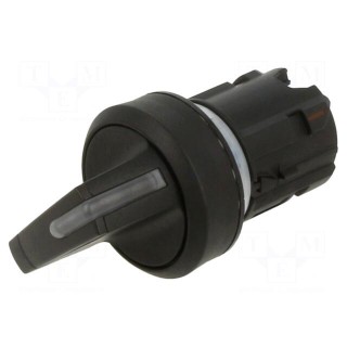 Switch: rotary | 22mm | Stabl.pos: 2 | black | round | Pos: 2