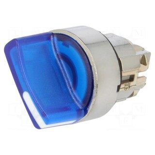 Switch: rotary | 22mm | Stabl.pos: 2 | blue | LED | IP66 | prominent | Pos: 2