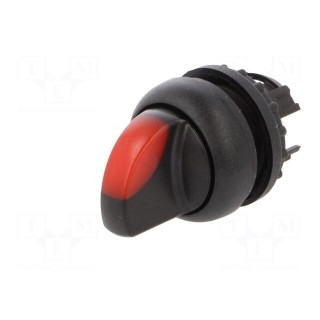 Switch: rotary | 22mm | Stabl.pos: 2 | red | M22-FLED,M22-LED | IP67