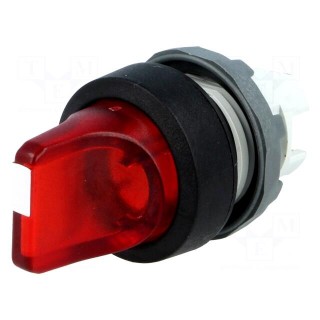 Switch: rotary | 22mm | Stabl.pos: 2 | red | MLB-1 | IP66 | prominent | M2S