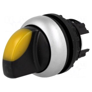 Switch: rotary | Stabl.pos: 2 | 22mm | yellow | IP67 | Pos: 2 | Ø22.5mm