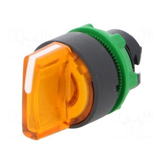 Switch: rotary | Stabl.pos: 3 | 22mm | orange | Illumin: LED | IP66 | Pos: 3