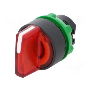Switch: rotary | Stabl.pos: 3 | 22mm | red | Illumin: LED | IP66 | Pos: 3