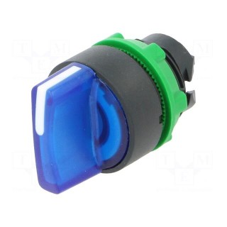 Switch: rotary | Stabl.pos: 1 | 22mm | blue | Illumin: LED | IP66 | Pos: 3