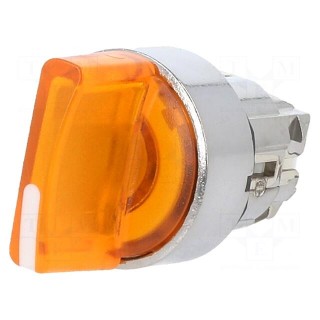Switch: rotary | 22mm | Stabl.pos: 1 | orange | LED | IP66 | prominent