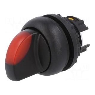 Switch: rotary | 22mm | Stabl.pos: 1 | red | M22-FLED,M22-LED | IP67