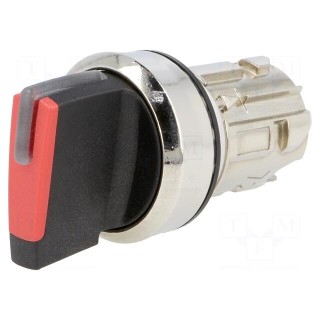 Switch: rotary | Stabl.pos: 1 | 22mm | red | IP67 | Pushbutton: prominent