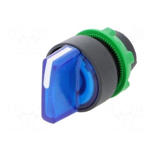 Switch: rotary | Stabl.pos: 2 | 22mm | blue | Illumin: LED | IP66 | Pos: 2