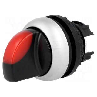 Switch: rotary | 22mm | Stabl.pos: 2 | red | M22-FLED,M22-LED | IP67