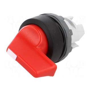 Switch: rotary | 22mm | Stabl.pos: 2 | red | none | IP66 | prominent | Pos: 3