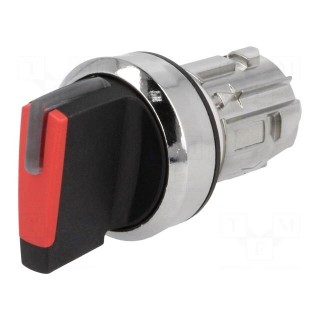 Switch: rotary | Stabl.pos: 2 | 22mm | red | IP67 | Pushbutton: prominent