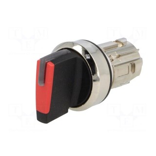 Switch: rotary | Stabl.pos: 2 | 22mm | red | IP67 | Pushbutton: prominent