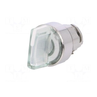 Switch: rotary | 22mm | Stabl.pos: 2 | white | LED | IP66 | prominent