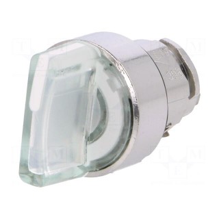 Switch: rotary | 22mm | Stabl.pos: 2 | white | LED | IP66 | prominent