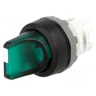 Switch: rotary | Stabl.pos: 3 | 22mm | green | Illumin: MLB-1 | IP66