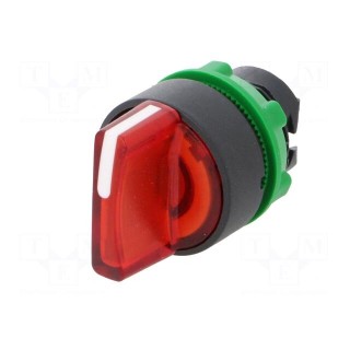 Switch: rotary | Stabl.pos: 3 | 22mm | red | Illumin: LED | IP66 | Pos: 3