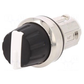 Switch: rotary | Stabl.pos: 4 | 22mm | white-black | Illumin: none | IP67