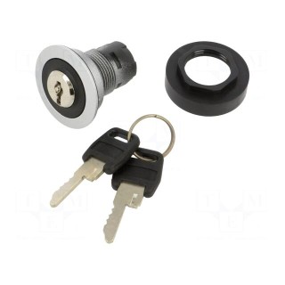 Switch: rotary with ID-key | 22mm | Stabl.pos: 1 | IP65 | Pos: 2