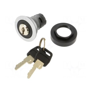 Switch: rotary with ID-key | 22mm | Stabl.pos: 1 | IP65 | Pos: 3