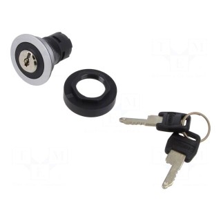 Switch: rotary with ID-key | 22mm | Stabl.pos: 2 | IP65 | Pos: 2
