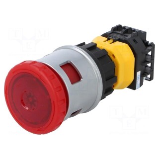 Switch: emergency stop | Stabl.pos: 2 | NC | 30mm | red | LED 24VAC/DC