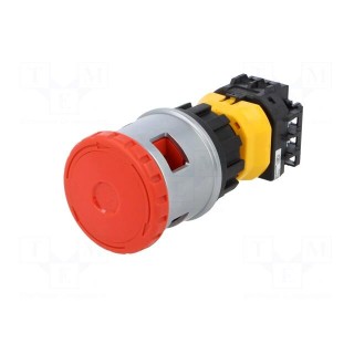 Switch: emergency stop | Stabl.pos: 2 | NC x2 + NO | 30mm | red | IP65
