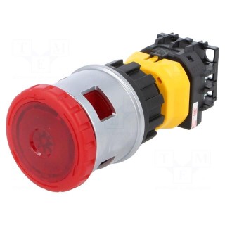 Switch: emergency stop | 30mm | Stabl.pos: 2 | NC x2 + NO | red | LED