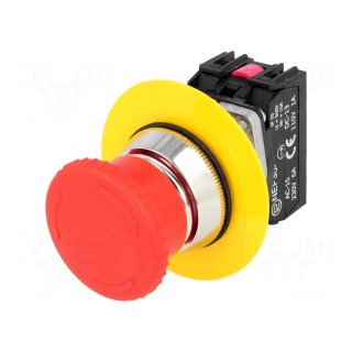 Switch: emergency stop | Stabl.pos: 2 | NC + NO | 30mm | red | IP56