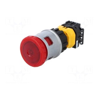 Switch: emergency stop | Stabl.pos: 2 | NC + NO | 30mm | red | IP65