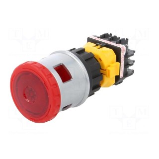 Switch: emergency stop | 30mm | Stabl.pos: 2 | NC x2 | red | LED | 24V