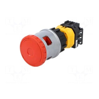 Switch: emergency stop | Stabl.pos: 2 | NC x2 | 30mm | red | IP65 | Pos: 2
