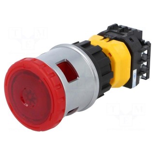 Switch: emergency stop | 30mm | Stabl.pos: 2 | NC x2 + NO x2 | red | LED