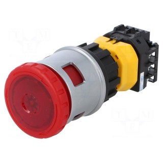 Switch: emergency stop | 30mm | Stabl.pos: 2 | NC x3 | red | LED | 24V