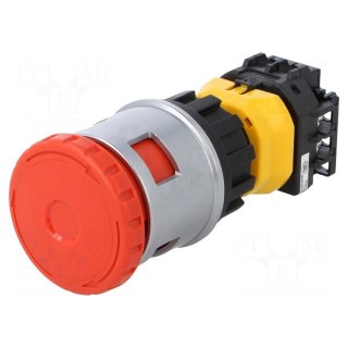 Switch: emergency stop | 30mm | Stabl.pos: 2 | NC x3 + NO | red | IP65