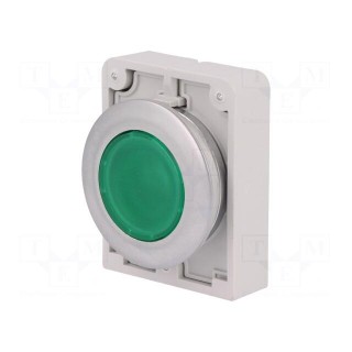 Switch: push-button | 30mm | Stabl.pos: 1 | green | M22-FLED,M22-LED