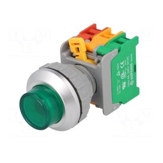 Switch: push-button | 30mm | Stabl.pos: 1 | NC + NO | green | IP65 | LBL30