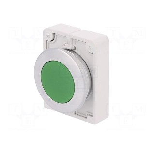 Switch: push-button | 30mm | Stabl.pos: 1 | green | none | IP67 | -25÷70°C