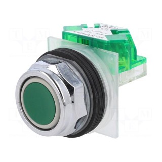 Switch: push-button | 30mm | Stabl.pos: 1 | NO | green | none | IP66 | 9001K