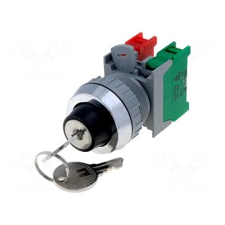 Switch: rotary | 30mm | Stabl.pos: 2 | NC + NO | IP65 | KS30 | -20÷60°C