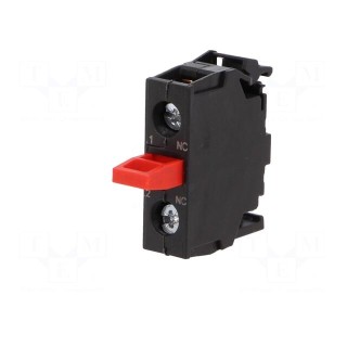 Contact block | 22mm | -25÷70°C | for back plate | Contacts: NC