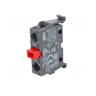 Contact block | 22mm | for back plate | Contacts: NC