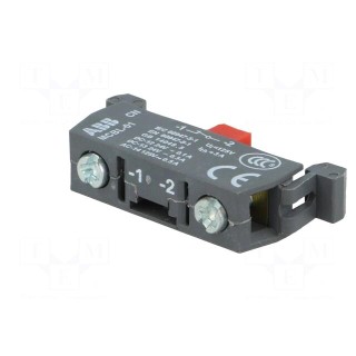 Contact block, microswitch | 22mm | front fixing | Contacts: NC