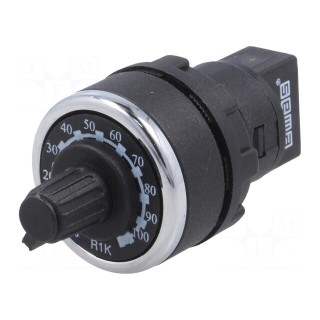 Potentiometer | 22mm | -25÷70°C | IP65 | Potentiometer: single turn