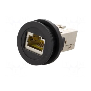 RJ45 socket | 22mm | har-port | -25÷70°C | Ø22.3mm | IP20 | Colour: black