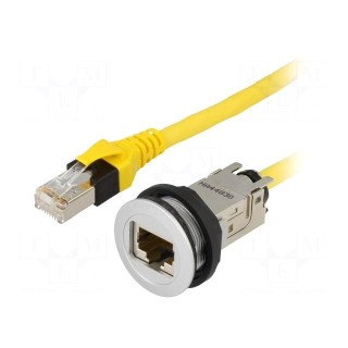 RJ45 socket | 22mm | har-port | -25÷70°C | Ø22.3mm | IP20 | silver