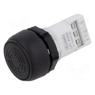Sound signaller | 22mm | Ø22.5mm | IP66 | 18÷30VAC | 18÷30VDC | black