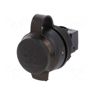 USB socket | 22mm | FrontCom | -40÷70°C | Ø22mm | IP65 | black