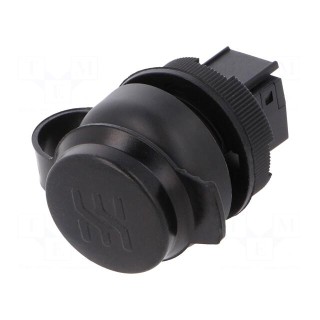 USB socket | 22mm | FrontCom | -40÷70°C | Ø22mm | IP65 | Colour: black